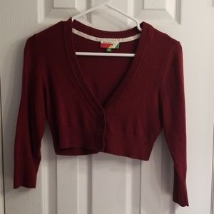 Cropped Cranberry Cardigan